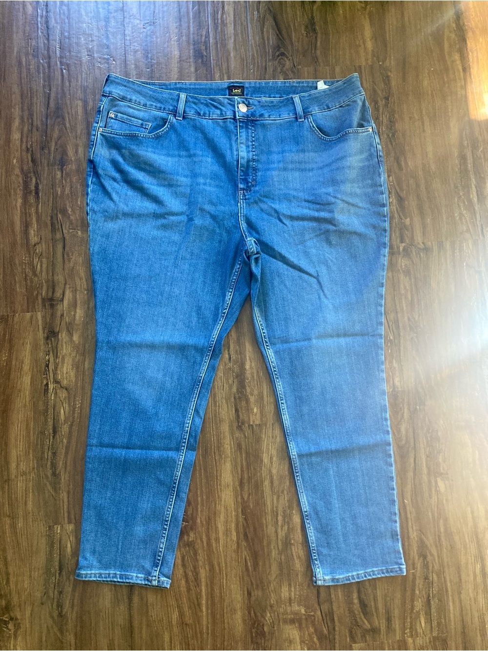 Lee Women's Medium Blue High Rise Skinny Jeans - Stretch Denim Size 26W
